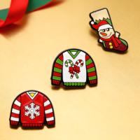 Pas de quantité minimale de commande en gros en vrac émail broche noël populaire Badges classique Anime épinglettes métal colorant noir pins