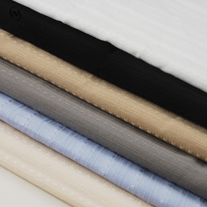 <span class=keywords><strong>Tissu</strong></span> d'armure Dobby en coton à rayures 95 g/m² teint dans de solides couleurs OEM personnalisées du fabricant chinois - Product Image 6