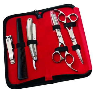 ASAP BEAUTY PAKISTAN Ensemble de ciseaux à cheveux durables de 6,0 pouces en acier HRC Rockwall, design tendance, pointe affûtée, pour coiffeur et barbier, avec brosses et peignes - Product Image 1