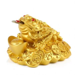 Statua di Rana Portafortuna in Resina, Decorazione Feng Shui a Tre Zampe, Rana del Denaro Jin Chan Chu per Casa e Ufficio - Product Image 2