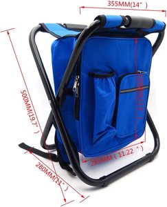 Sedia Pieghevole da Campeggio in Acciaio Inossidabile Resistente, Sgabello con Borsa Termica Mimetica per Picnic e Attività all'Aperto in Metallo - Product Image 2
