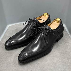 Chaussures habillées décontractées en cuir populaires pour hommes - Chaussures Derby multicolores, basses, à lacets, pour tenue formelle - Product Image 3