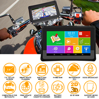 Navigateur GPS pour moto 7 pouces, système Android, écran tactile BT, 1 Go 16 Go, étanche, navigation GPS Android pour moto, pare-soleil