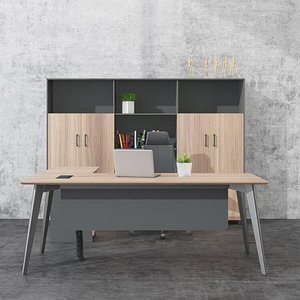 Modern Durable <b>Office</b> Furniture L-Shaped Boss CEO Manager Executive Wooden Desk Home School MDF MFC Material for Villa Use - Product Image 1