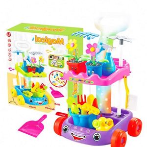 2024 <b>Magical</b> Indoor Outdoor Trolley Pretend Play <b>Set</b> Diy Toy Kids Plastic Cleaning Machine Cart Tools Garden <b>Sets</b> - Product Image 2