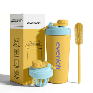 שייקר כושר שקט 20oz/26oz עם כדור ערבול נייח, בקבוק כפול דופן 18/8 304SUS, לאבקת חלבון - Product Image 2