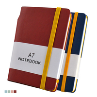 Agenda professionnel portable AI-MICH en cuir PU A7, 96 feuilles, avec sangle élastique, porte-stylo, poche pour carnet