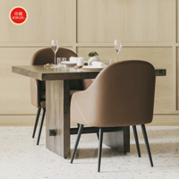 Ensemble de table et de chaises rectangulaires en bois foncé de style moderne et haut de gamme pour restaurant, chaises de café, mobilier de café