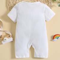 Romper Bayi Unisex 2026, Termal, Cetak Huruf, Kancing Tekan, Jumpsuit Lengan Pendek, Baju Terusan Bayi