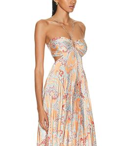 مصنع تصنيع المعدات الأصلية بيع بالجملة الرسن زلة قبالة الكتف عارية الظهر مطوي مثير أزياء المرأة اليومية عارضة فستان طويل - Product Image 5