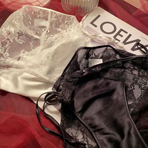 Culotte en Satin tentante femmes voir à travers maille évider érotique séduisante dentelle mince bande Sexy Machine broderie sous-vêtements - Product Image 6