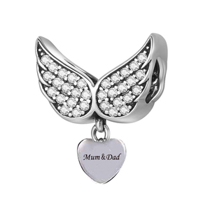 Hot 925 Sterling Silver Angel Wings <strong>Mum</strong> Dad Beads <strong>Charm</strong> Fit Original <strong>Charms</strong> Bracelets for Women Memcrial Jewelry Making 2022 DIY - Product Image 6
