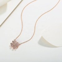 Milskye faith-bijoux romantiques en plaqué or 18 carats, collier à breloque en cristal pavé d'argent 925 et trèfle