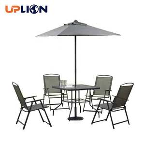 Uplion Set Meja dan Kursi, Set Tempat Duduk Taman Santai Luar Ruangan, Set Meja dan Kursi Teras 6 Buah - Product Image 1
