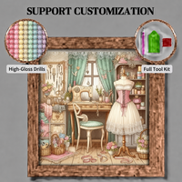 Kits de broderie diamant 5D DIY pour débutants Songwoo Sewing Machine Room, avec diamants ronds et couverture complète