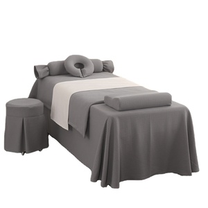 Ensemble de literie de massage en <span class=keywords><strong>coton</strong></span> doux 4 pièces comprenant une housse de <span class=keywords><strong>table</strong></span>, un drap-housse et un repose-tête pour spa et usage domestique - Product Image 1