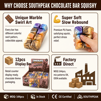 Southpeak Toy Barre de chocolat en mousse PU à remontée lente, jouet anti-stress à presser, Squishy Factory CE OEM Vente en gros