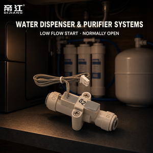 Interrupteur de débit d'eau Dijiang à activation faible, normalement ouvert, connexion rapide 1/4 pouce pour distributeur de thé, purificateur RO, OEM - Product Image 4