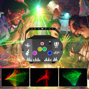 Ysh Mini Aurora LED Laser Strobe Chiếu Chùm Tương Tác DJ Disco Chiếu Sáng Trắng Home Phòng Ngủ Hiệu ứng Âm Thanh Điều Khiển Bằng Giọng Nói - Product Image 4