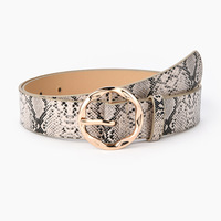 Boucle ronde femmes ceinture léopard serpent zèbre vache motif impression ceintures pour dames femme PU cuir taille ceinture jean pantalon sangle