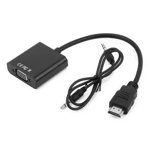 usb audio male adapter Suppliers-30% Off Mini HDTV 4K Male HDMI to VGA Audio Converter Cable support Full HD 1080P HDMI VGA Adapter