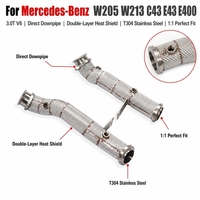Collecteur d'échappement direct personnalisé pour Mercedes-Benz W205 W213 C43 E43 E400 3.0T en acier inoxydable isolé – Tube de test pour amélioration de puissance