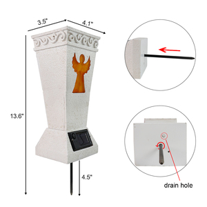 Farol Solar con Forma <span class=keywords><strong>de</strong></span> Ángel y Luz Naranja, Decoración <span class=keywords><strong>para</strong></span> <span class=keywords><strong>Cementerio</strong></span> con Base <span class=keywords><strong>de</strong></span> Panel Solar, Recuerdo <span class=keywords><strong>de</strong></span> Ángel <span class=keywords><strong>para</strong></span> Patio - Product Image 6