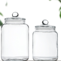 Bocal en verre transparent hermétique pour thé, pot de rangement rond pour biscuits, pot de conservation alimentaire, distributeur de savon liquide