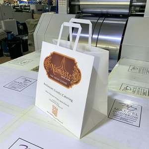 Sac en papier kraft pour boulangerie, restauration rapide, à emporter, blanc, 100 g/m², KM chinois - Product Image 2