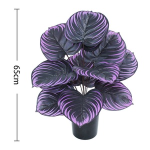 12 18 24 أوراق نباتات بنفسجية اصطناعية لديكور المنزل حفل زفاف ديكور حديقة نباتات محاكاة البنفسج وعاء الأرجواني - Product Image 4