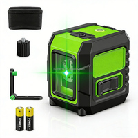 Niveau laser de précision 2,5 mm/5 m, laser vertical et horizontal, laser vert, niveau laser à 2 lignes