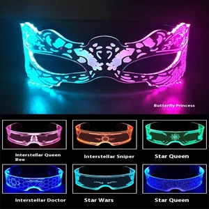 Rhchshining Moda Bar Fiesta Baile Gafas LED Cyberpunk Led Gafas de sol Light up Visor Tecnología Gafas futuristas - Product Image 4