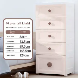 Armoire de <span class=keywords><strong>rangement</strong></span> en plastique à 40 compartiments de style européen, organisateur d'articles ménagers, armoire pour enfants, boîte à jouets, table de chevet nordique - Product Image 5