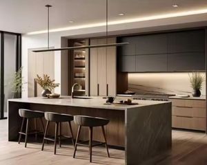 Usine de conception tout-en-un, designs modernes personnalisés, ensembles d'armoires de cuisine à finition brillante - Product Image 3