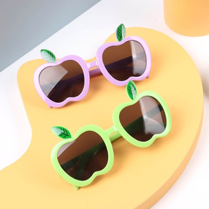 Cute Korean-Style Anti-UV Sunglasses for Kids Boys and Girls with Trendy Orange Gold White <b>Frames</b> for Beach Use - Product Image 6
