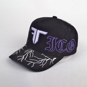 High Quality Customized 5 Panel Baseball <strong>Cap</strong> 3d Embossed Logo Gorras <strong>Flat</strong> Brim Hip Hop Style Baseball <strong>Cap</strong> for <strong>Men</strong> - Product Image 5