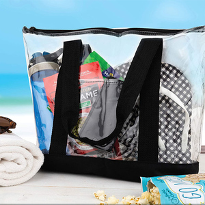 Wholesale Custom Large Clear PVC Women's <strong>Tote</strong> <strong>Bag</strong> with Transparent Logo Print Fashion Vinyl Beach <strong>Bag</strong> for <strong>Teachers</strong> and Shopping - Product Image 6