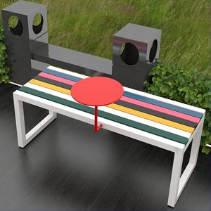 <span class=keywords><strong>Panca</strong></span> Moderna Anticorrosione in Ferro per Esterni, Sgabello Lungo <span class=keywords><strong>con</strong></span> Schienale per Parchi, Centri Commerciali, Giardini, Ospedali, Ergonomica per il Relax - Product Image 6
