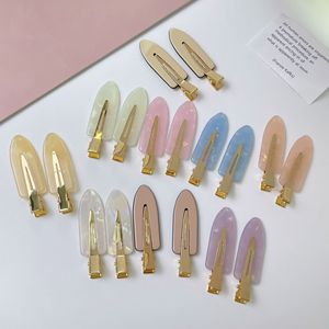Barrettes à cheveux QianJin sans plis, colorées, <span class=keywords><strong>plates</strong></span>, en forme de bec de canard, pour le maquillage, en acétate recyclable, sans pliage - Product Image 1