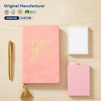 Carnet à couverture rigide en cuir PU avec 100 feuilles, option logo personnalisé, reliure cousue pour étudiants
