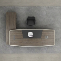 Bureau de direction - Design minimaliste moderne en forme de L, style luxe léger avec armoire latérale et ensemble de chaise de bureau