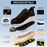 Chaussures de sécurité sportives unisexes AOXIANG, coupe basse, légères, antidérapantes, confortables, respirantes, en maille volante, semelle extérieure en PU, pour usage en usine