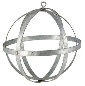 Large Metal Wall Art Galvanized Metal Band Decorative Sphere Home Decor