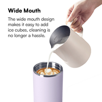 Tasses à café Hong Ling en acier inoxydable 304, anti-fuite, à double paroi, avec couvercle rabattable – Offre spéciale