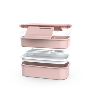 Tiffin Box 2 Boîte à lunch à verrouillage latéral Boîte à bento double couche Vente à chaud Produits <span class=keywords><strong>Aldi</strong></span> 1200ml Étanche avec diviseur Xiamen - Product Image 5