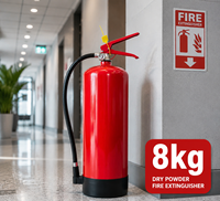 Extincteur à poudre sèche ABC portable de 8 kg, norme ISO, cylindre rouge, pour la protection incendie à domicile et en entreprise