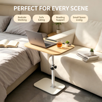 Table basse inclinable à hauteur réglable - Cadre métallique durable et portable, design minimaliste