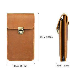 남성용 탑 레이어 정품 가죽 휴대 전화 가방 벨트 허리 걸이 가방 담배 보관 가방 - Product Image 5