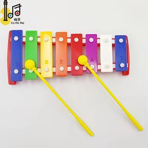 Support en plastique <span class=keywords><strong>Xylophone</strong></span> avec 8 barres métalliques colorées Ensemble de percussions musicales pour enfants Fête de <span class=keywords><strong>famille</strong></span> KTV Jouer des chansons en gros - Product Image 5