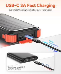 Nuovo 2026 Power Bank Portatile da 20000mAh con Luce LED per Campeggio, Mini Caricatore Solare per Zaino, Alta Impermeabilità per Attività all'Aperto - Product Image 5